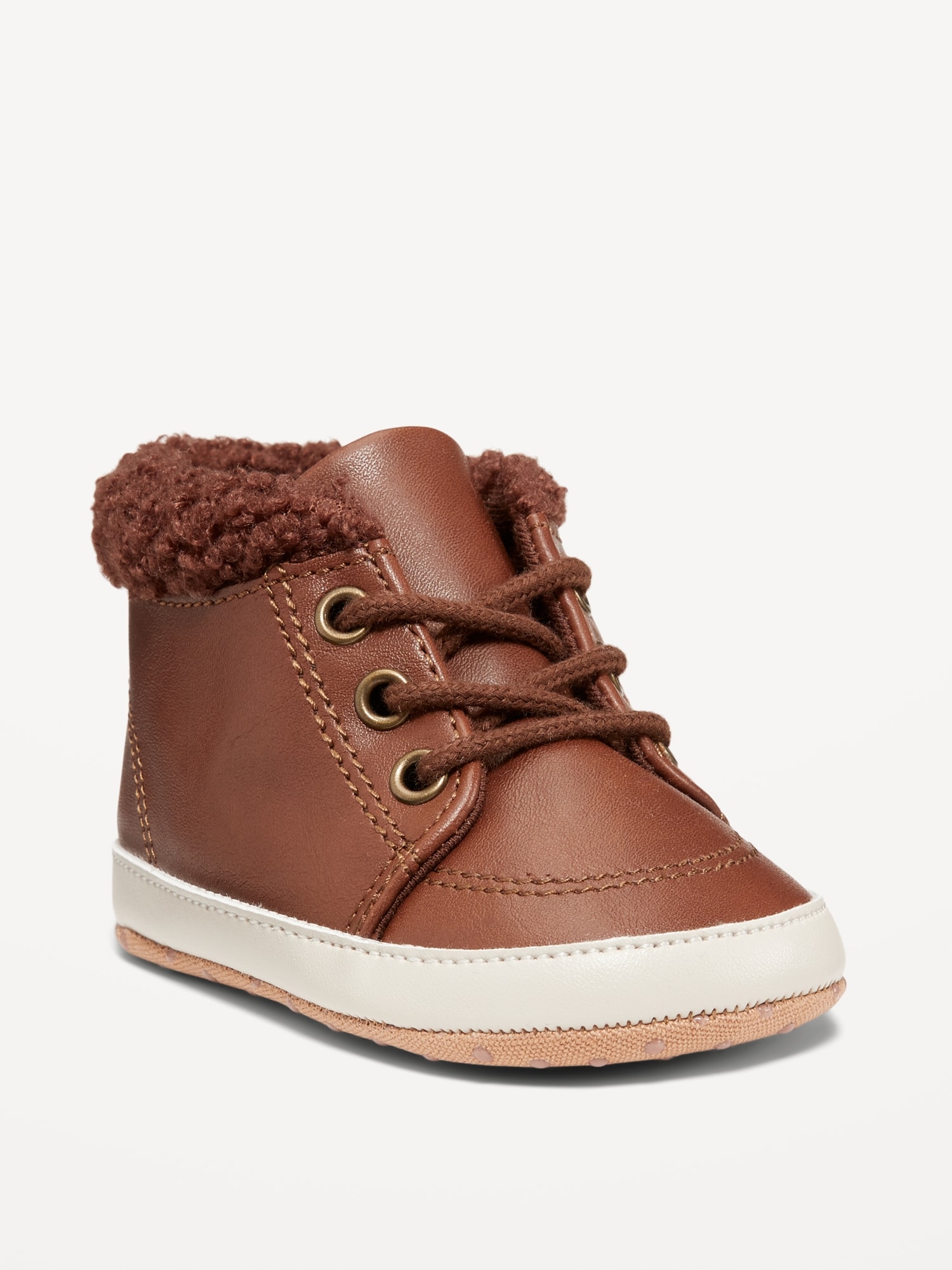 Oldnavy Faux-Leather Sherpa Booties for Baby