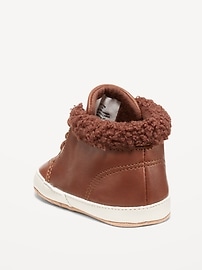View large product image 3 of 4. Faux-Leather Sherpa Booties for Baby