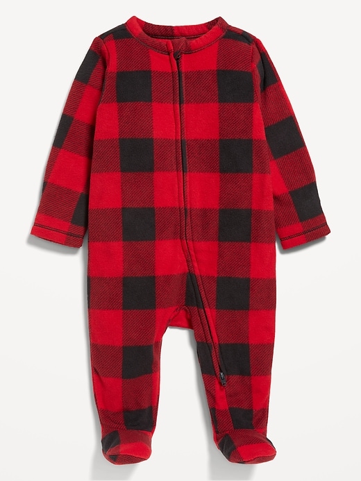 View large product image 1 of 3. Unisex Sleep & Play 2-Way-Zip Microfleece Footed One-Piece for Baby