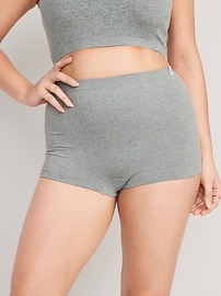 View large product image 5 of 6. Seamless Mid-Rise Rib-Knit Boyshort Underwear