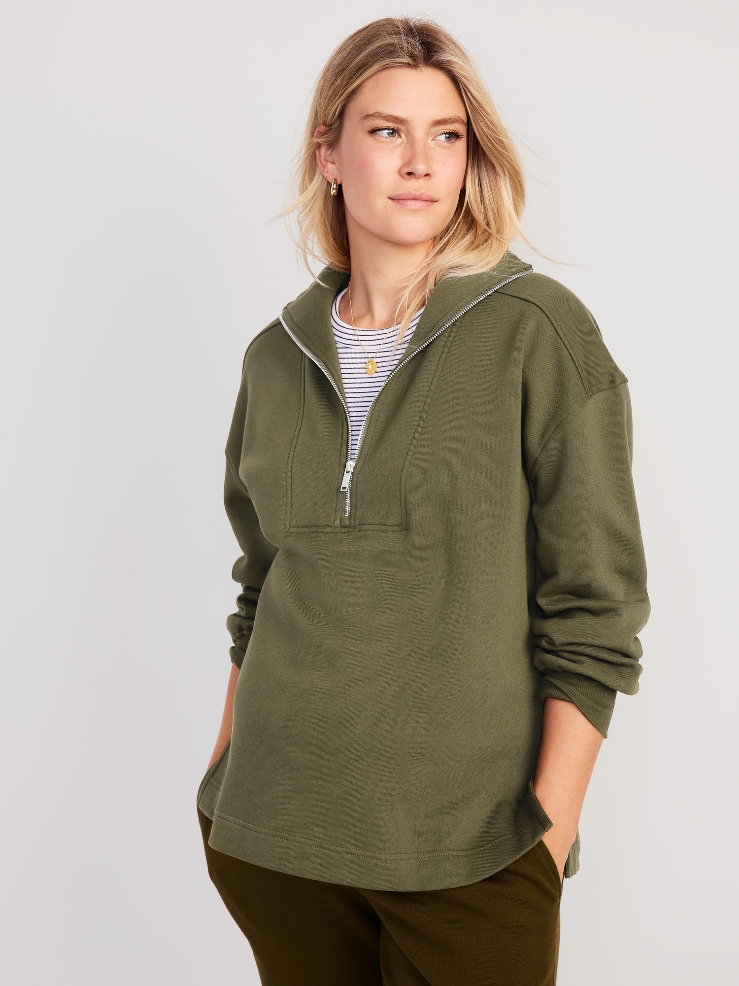 Maternity Half-Zip Pullover Sweatshirt | Old Navy