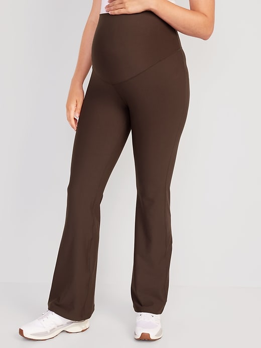 Image number 1 showing, Maternity Full Panel PowerSoft Flare Leggings