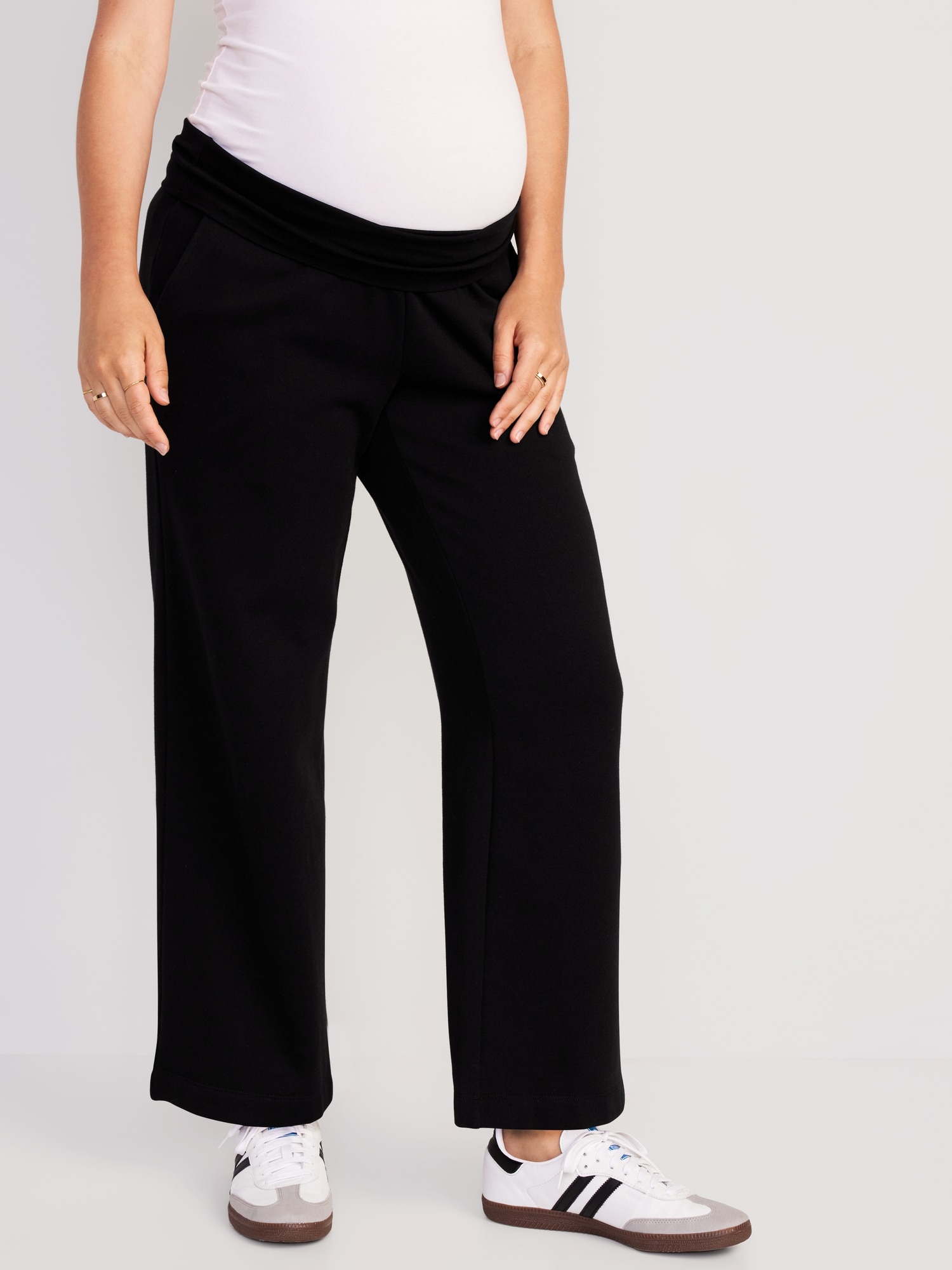 Maternity Rollover-Waist StretchTech Trouser Pants, Old Navy