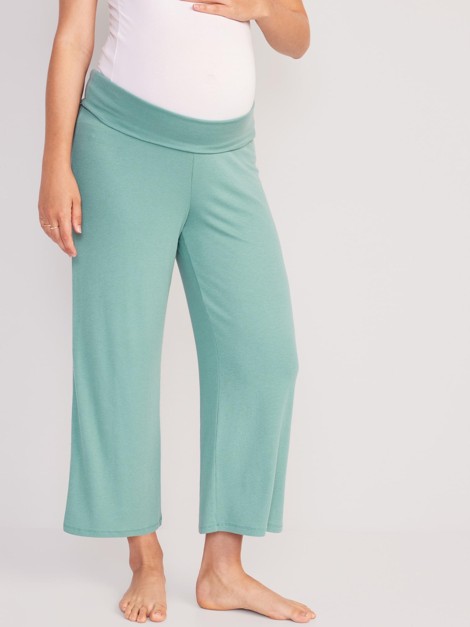 Maternity Rollover Waist Cropped Pants