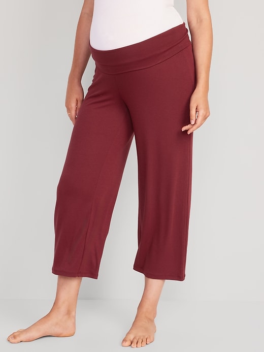 Old Navy Women's Maternity Rollover Waist Cropped Pants