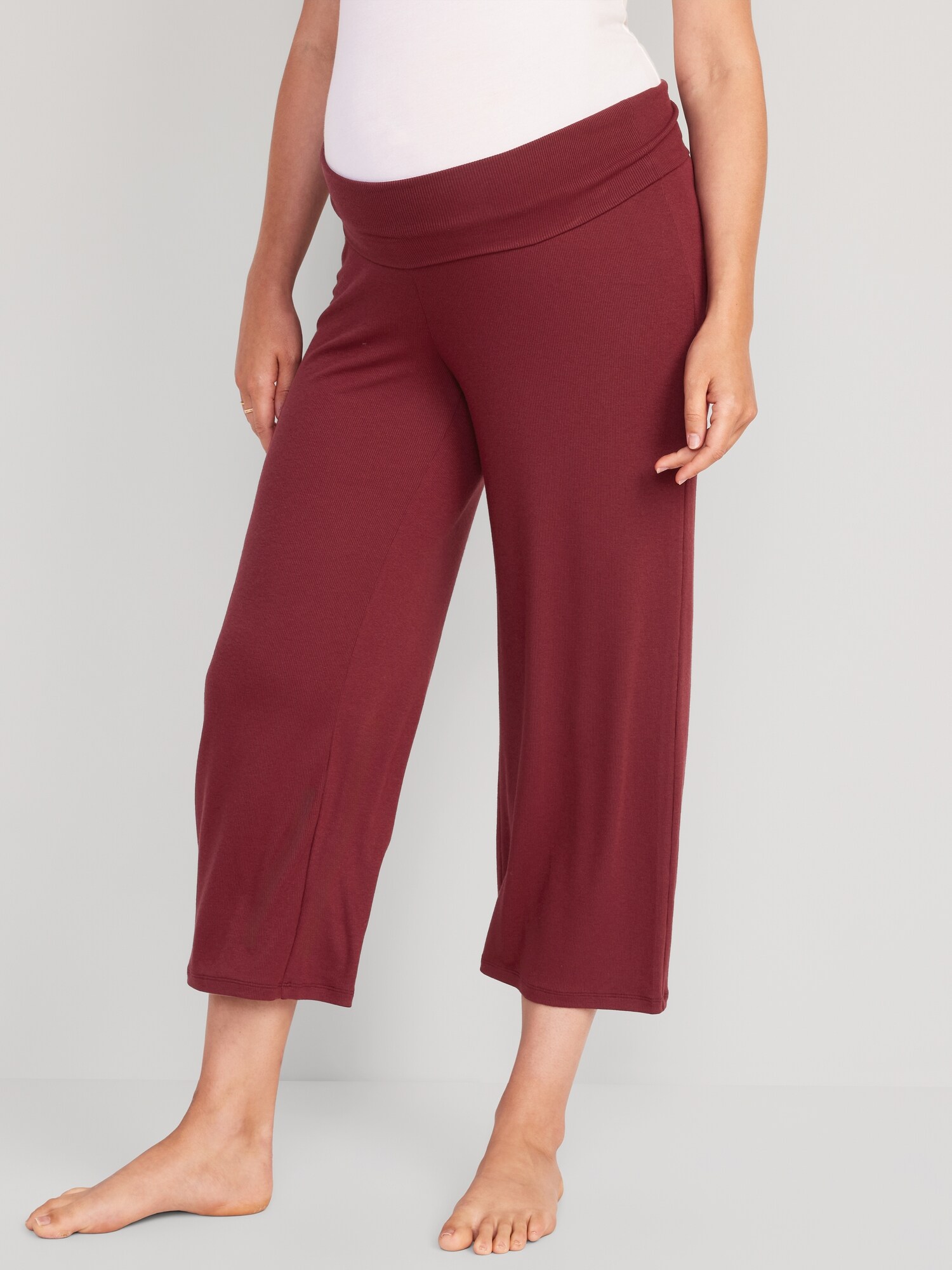 Maternity Rollover Waist Cropped Pants | Old Navy