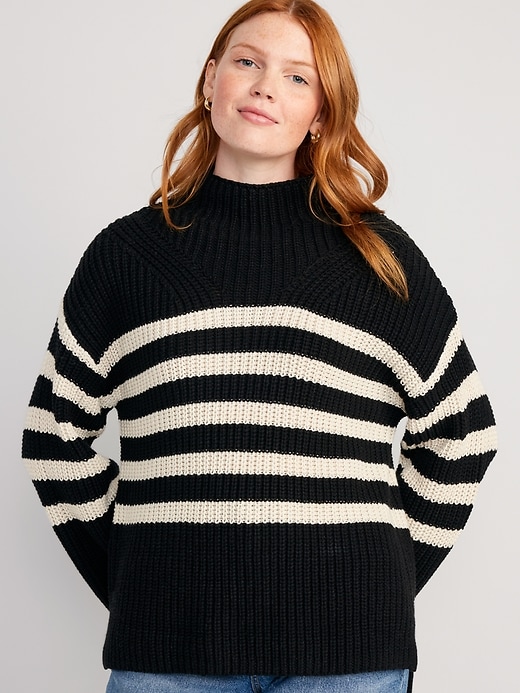 Image number 1 showing, Mock-Neck Tunic Sweater