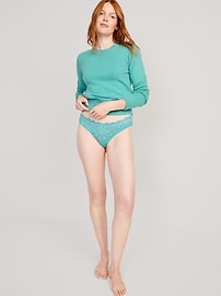 View large product image 3 of 8. Mid-Rise Lace Bikini Underwear