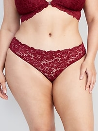 View large product image 7 of 8. Mid-Rise Lace Bikini Underwear
