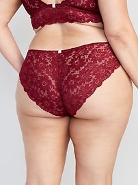 View large product image 8 of 8. Mid-Rise Lace Bikini Underwear