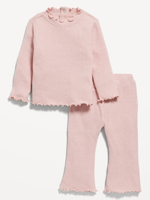 View large product image 1 of 3. Plush Cozy-Knit Top &  Flare Pants Set for Baby