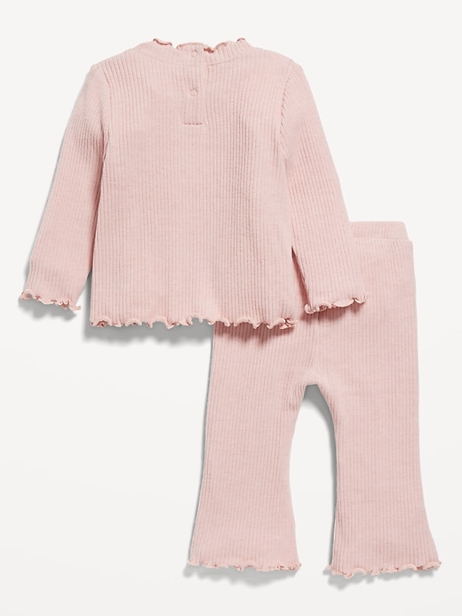 View large product image 2 of 3. Plush Cozy-Knit Top &  Flare Pants Set for Baby