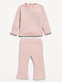 View large product image 3 of 3. Plush Cozy-Knit Top &  Flare Pants Set for Baby