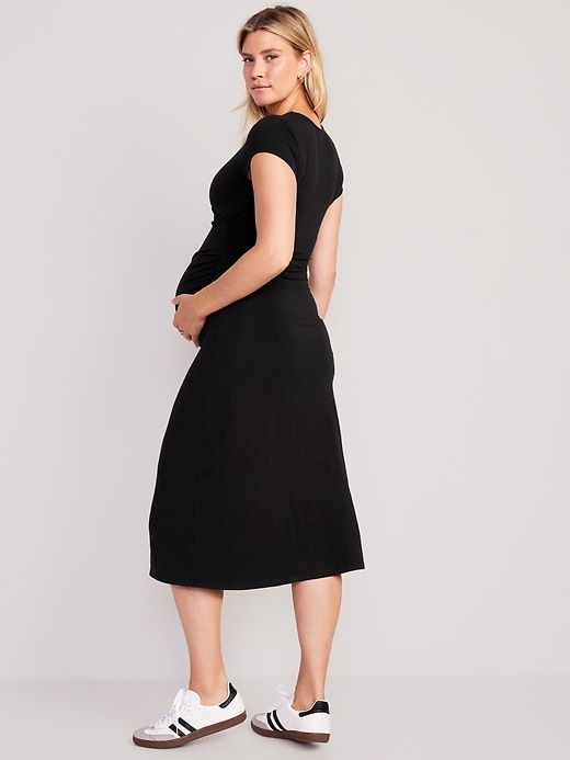 Image number 2 showing, Maternity Fit & Flare Wrap-Effect Midi Dress
