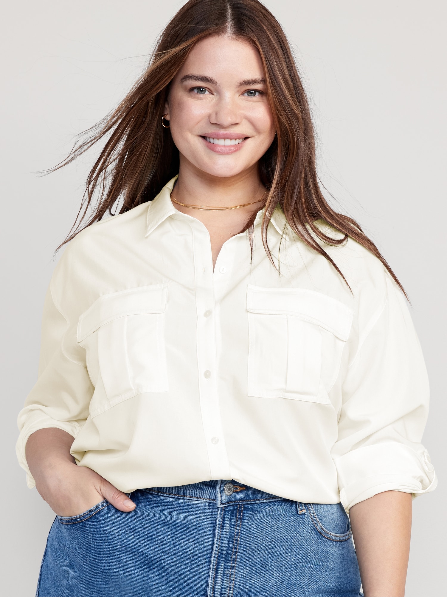 Long-Sleeve Utility Shirt for Women | Old Navy