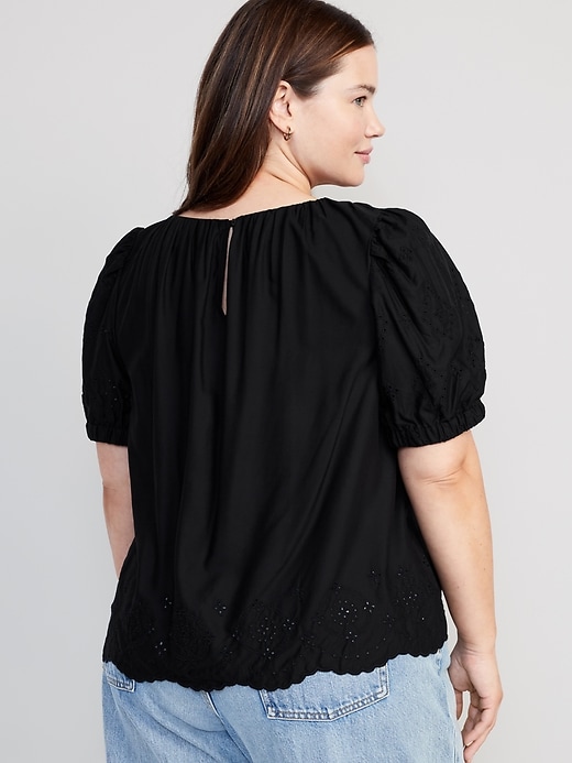 Image number 8 showing, Puff-Sleeve Shirred Top