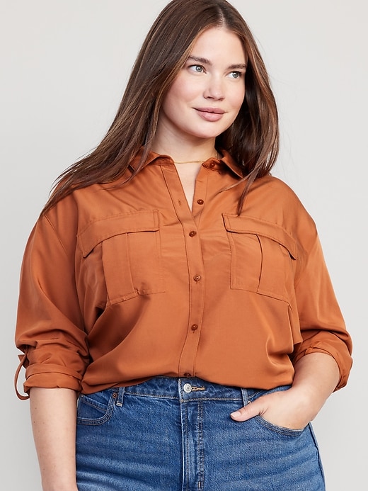 Long-Sleeve Utility Blouse for Women | Old Navy