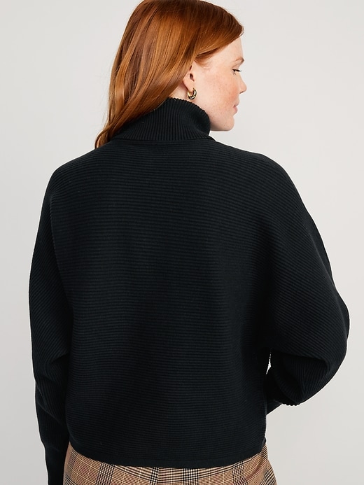 Image number 6 showing, Cropped Rib-Knit Turtleneck Sweater