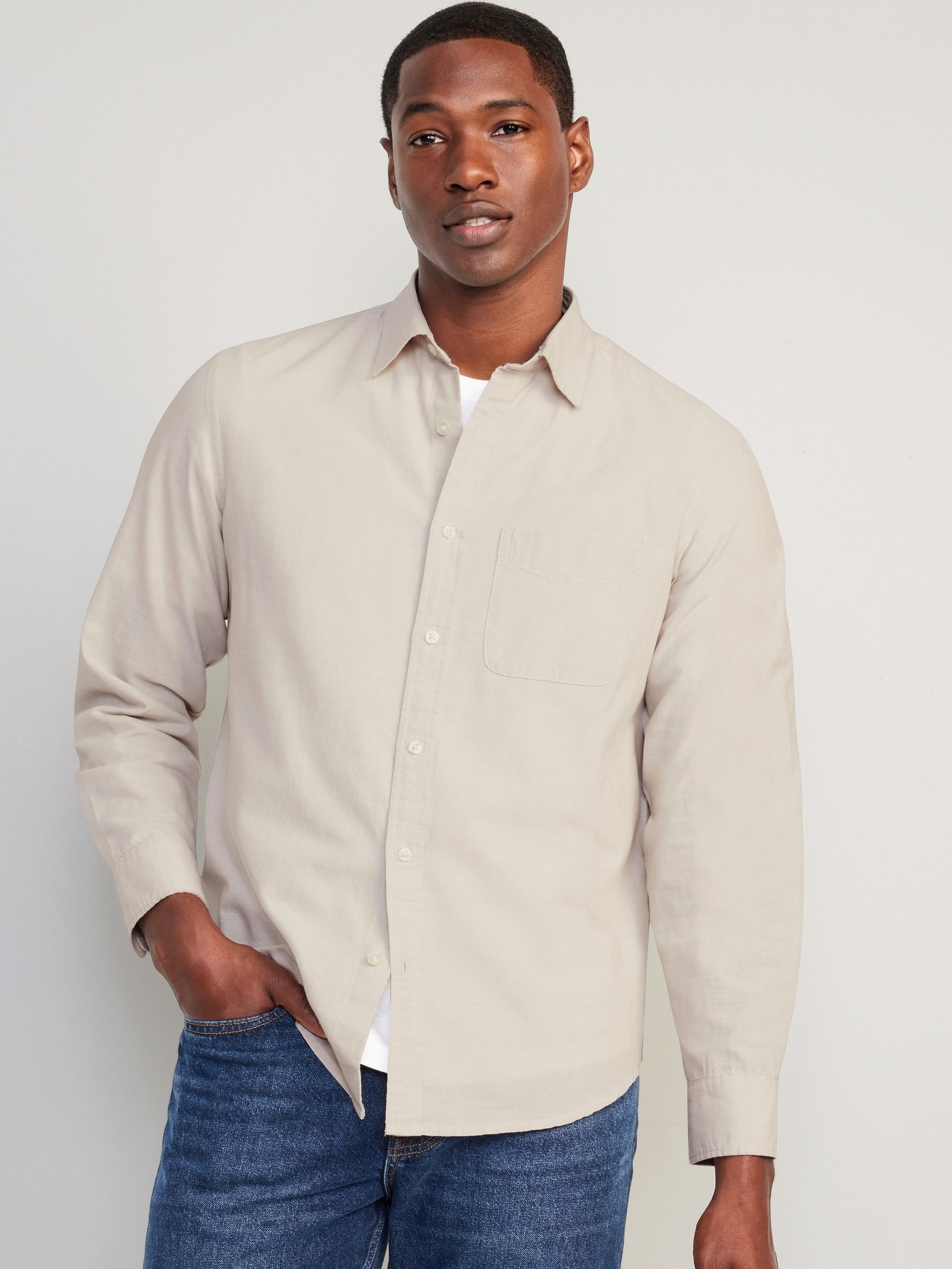 Regular-Fit Everyday Non-Stretch Chambray Shirt | Old Navy