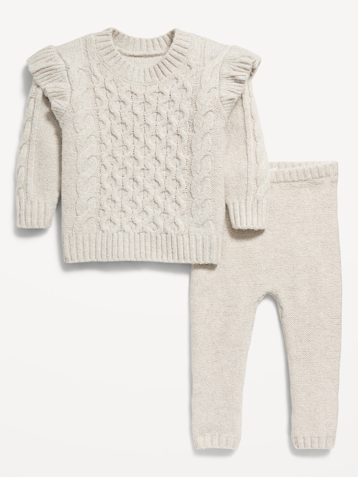 Ruffle-Trim Cocoon Sweater Pants Set for Old Navy