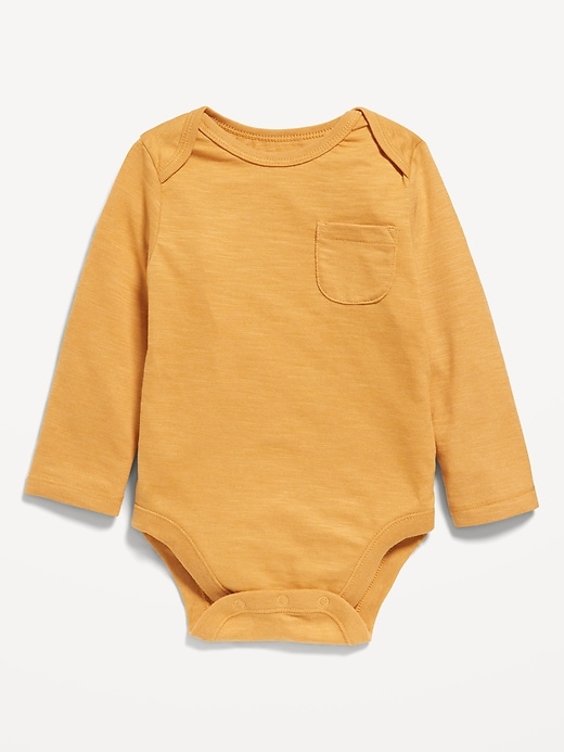 View large product image 1 of 2. Unisex Long-Sleeve Slub-Knit Bodysuit for Baby