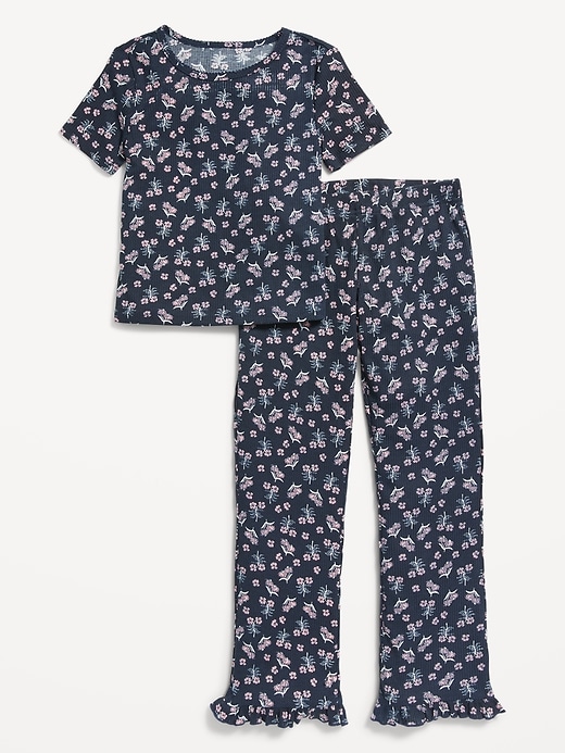 View large product image 2 of 3. Printed Rib-Knit Pajama Set for Girls
