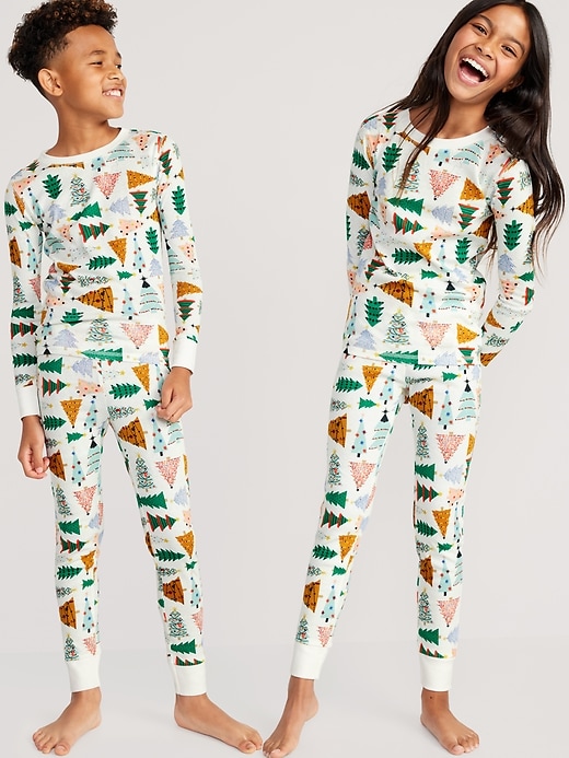 View large product image 1 of 4. Gender-Neutral Printed Snug-Fit Pajama Set for Kids