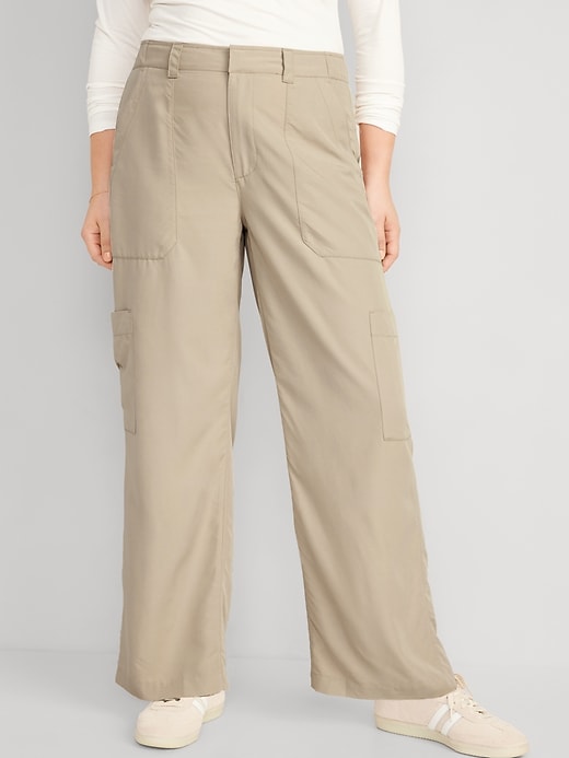 Image number 5 showing, Mid-Rise Cargo Wide-Leg Pants