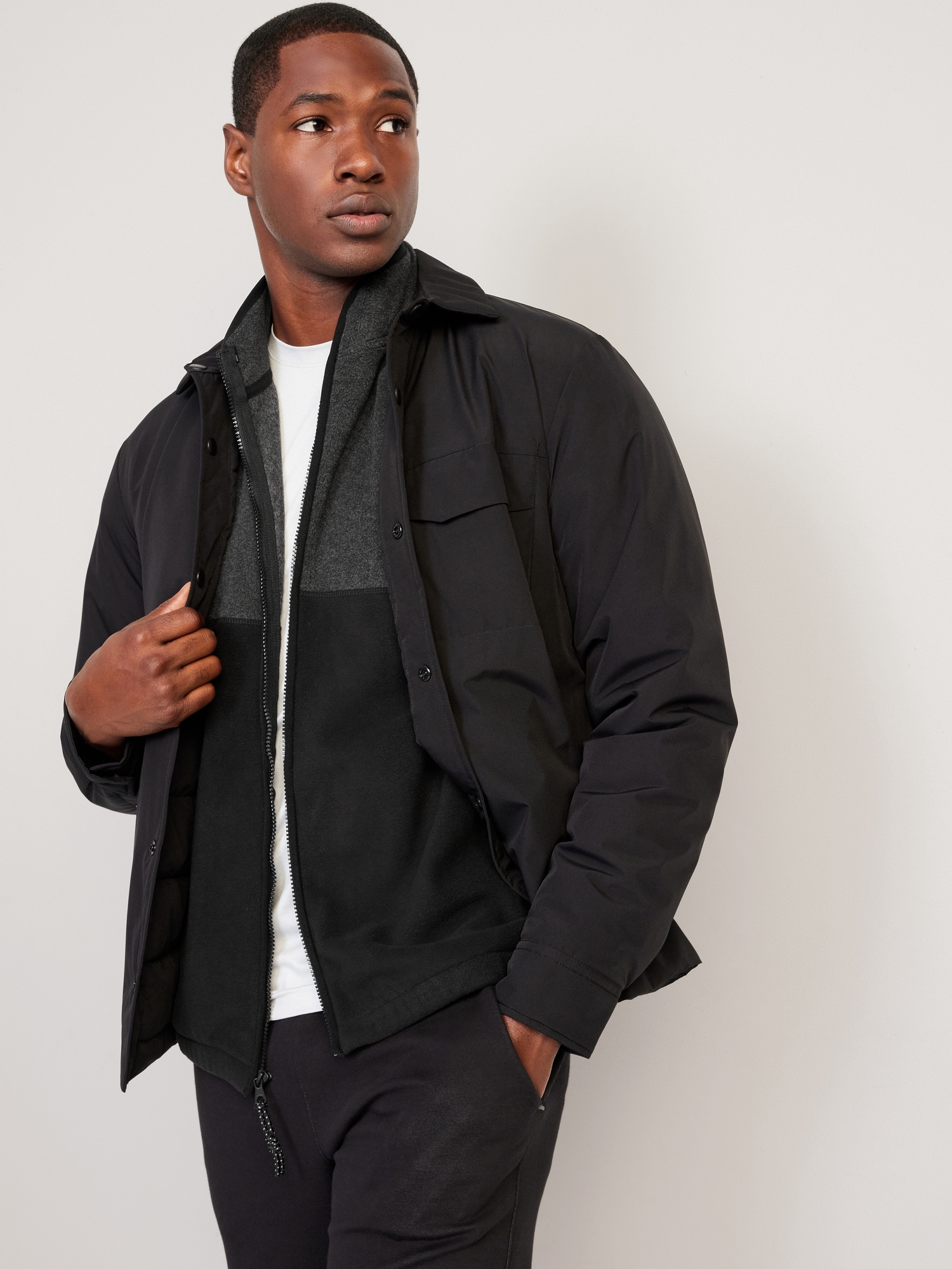 | Oversized Navy Old Micro-Fleece Zip for Men Jacket