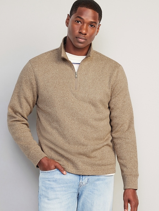 Image number 1 showing, Sweater-Knit Quarter Zip