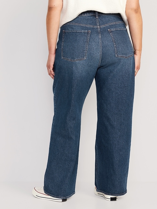 Image number 8 showing, Curvy Extra High-Waisted Wide-Leg Jeans