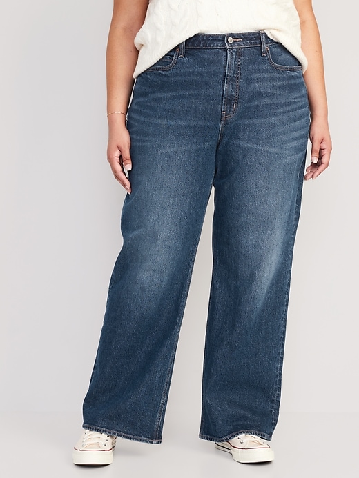 Image number 7 showing, Curvy Extra High-Waisted Wide-Leg Jeans