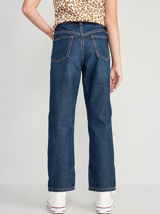 View large product image 2 of 5. High-Waisted Slouchy Straight Built-In Tough Jeans for Girls