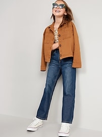 View large product image 3 of 5. High-Waisted Slouchy Straight  Jeans for Girls