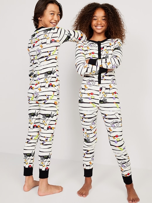 View large product image 1 of 3. Gender-Neutral Matching Snug-Fit One-Piece Pajamas for Kids