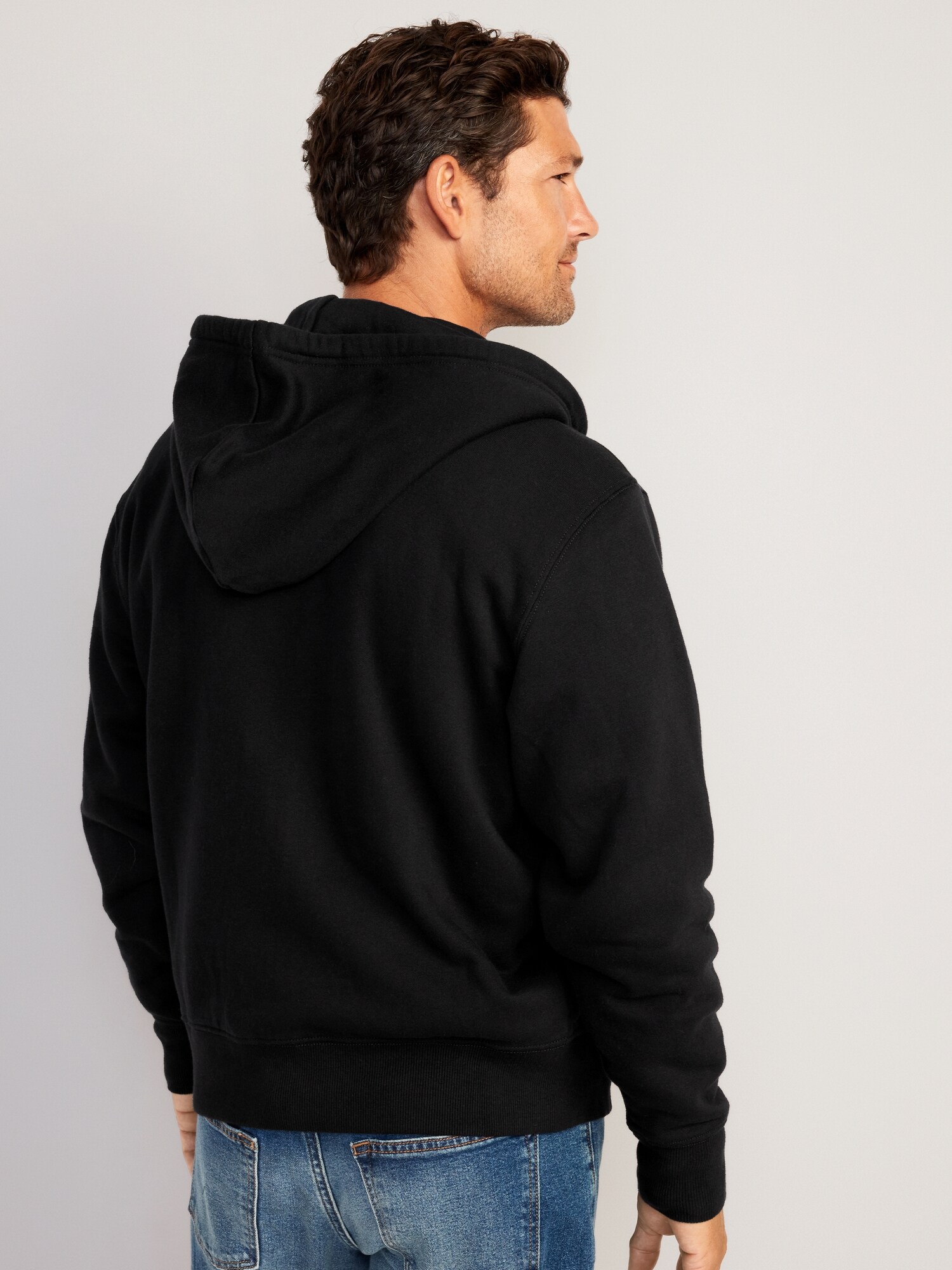 Мужское худи Old Navy Rotation Full-Zip, цвет: Чёрный — фото 3