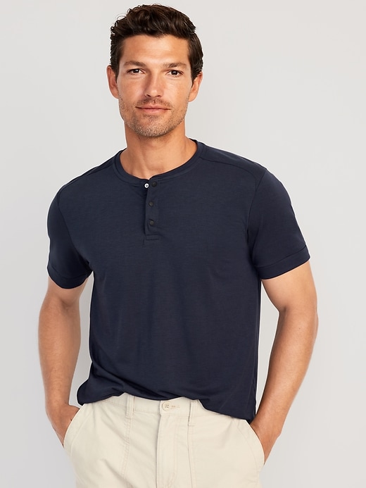View large product image 1 of 3. Beyond 4-Way Stretch Henley T-Shirt