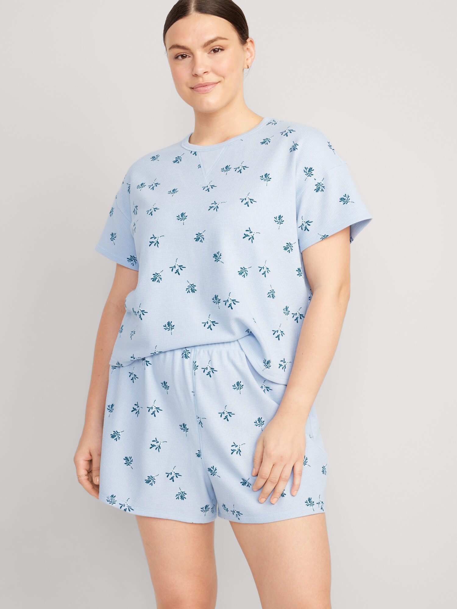 Waffle-Knit Pajama Shorts Set for Women | Old Navy