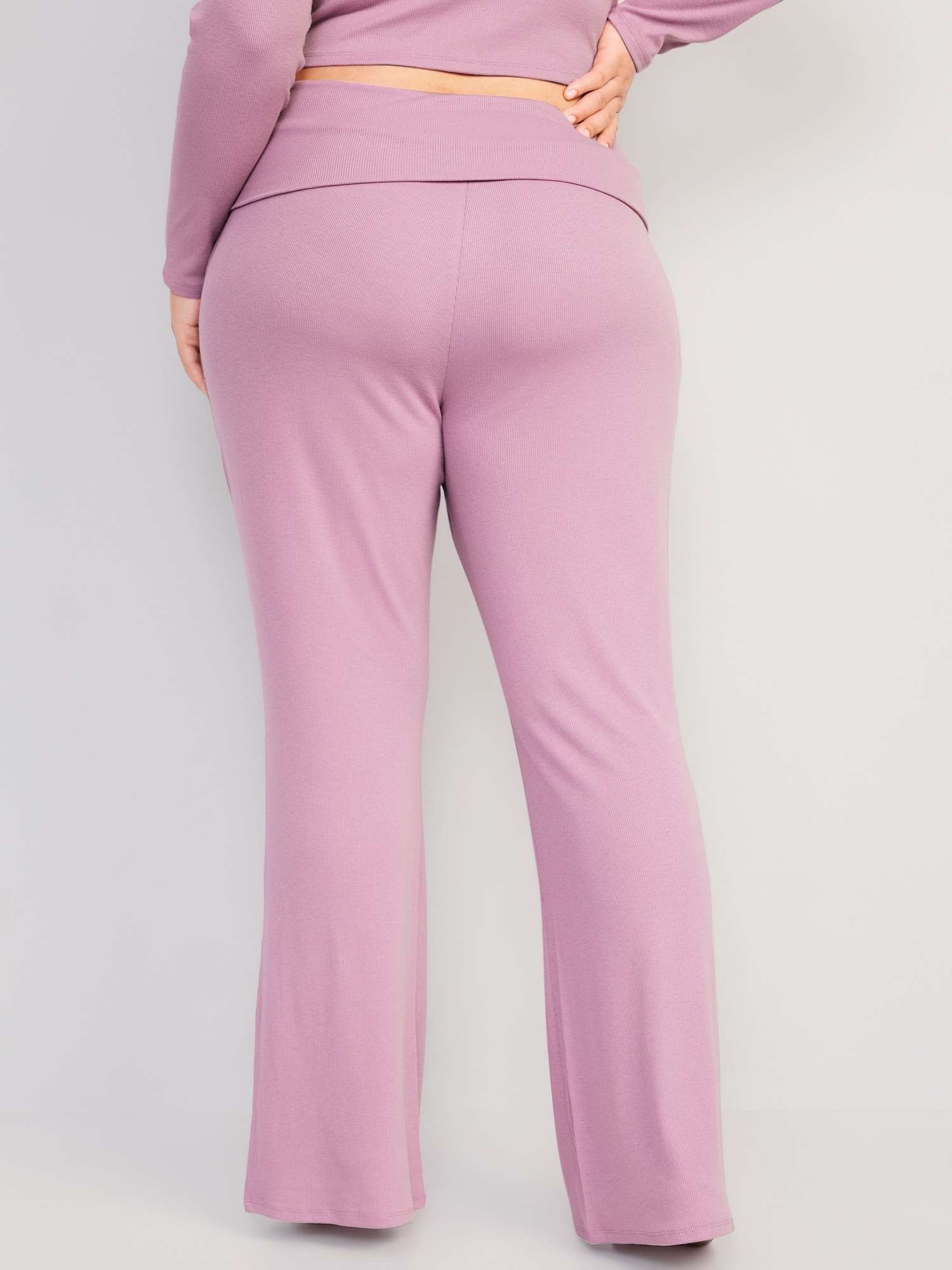 Mid-Rise UltraLite Foldover-Waist Flare Lounge Pants