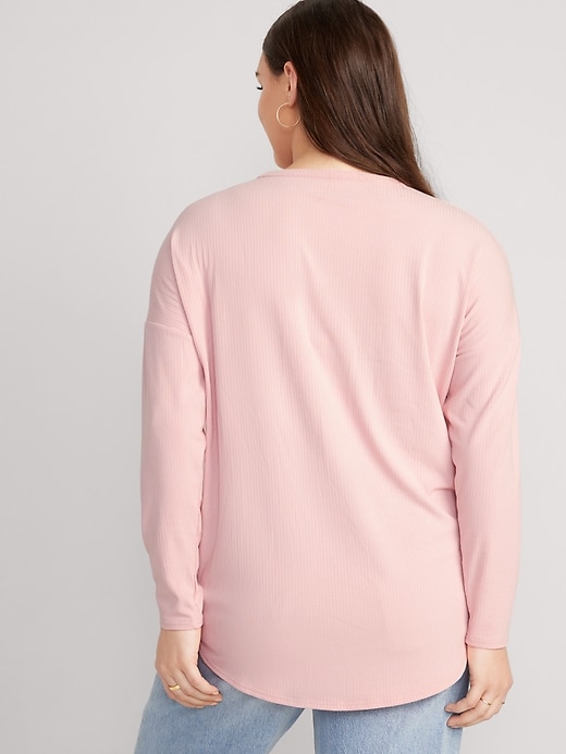 Image number 6 showing, Luxe Rib-Knit Tunic T-Shirt