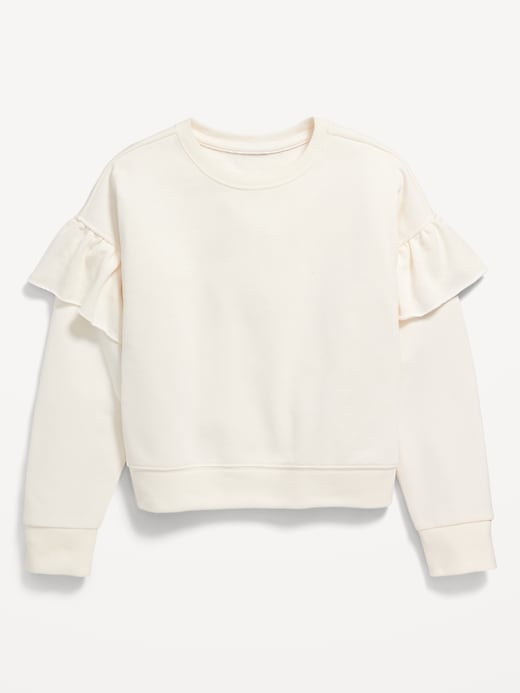 View large product image 1 of 1. Crew-Neck Ruffle-Trim Sweatshirt for Girls