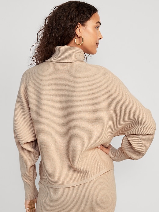 Image number 2 showing, Cropped Rib-Knit Turtleneck Sweater