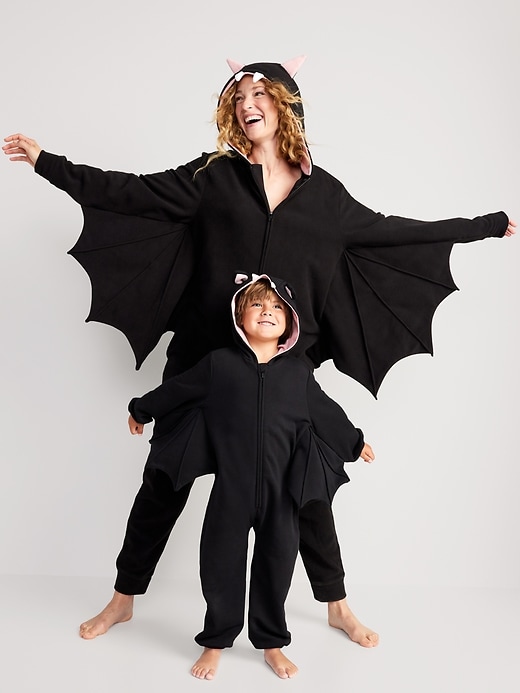 View large product image 1 of 3. Matching Unisex Bat Costume Hooded One-Piece for Toddler