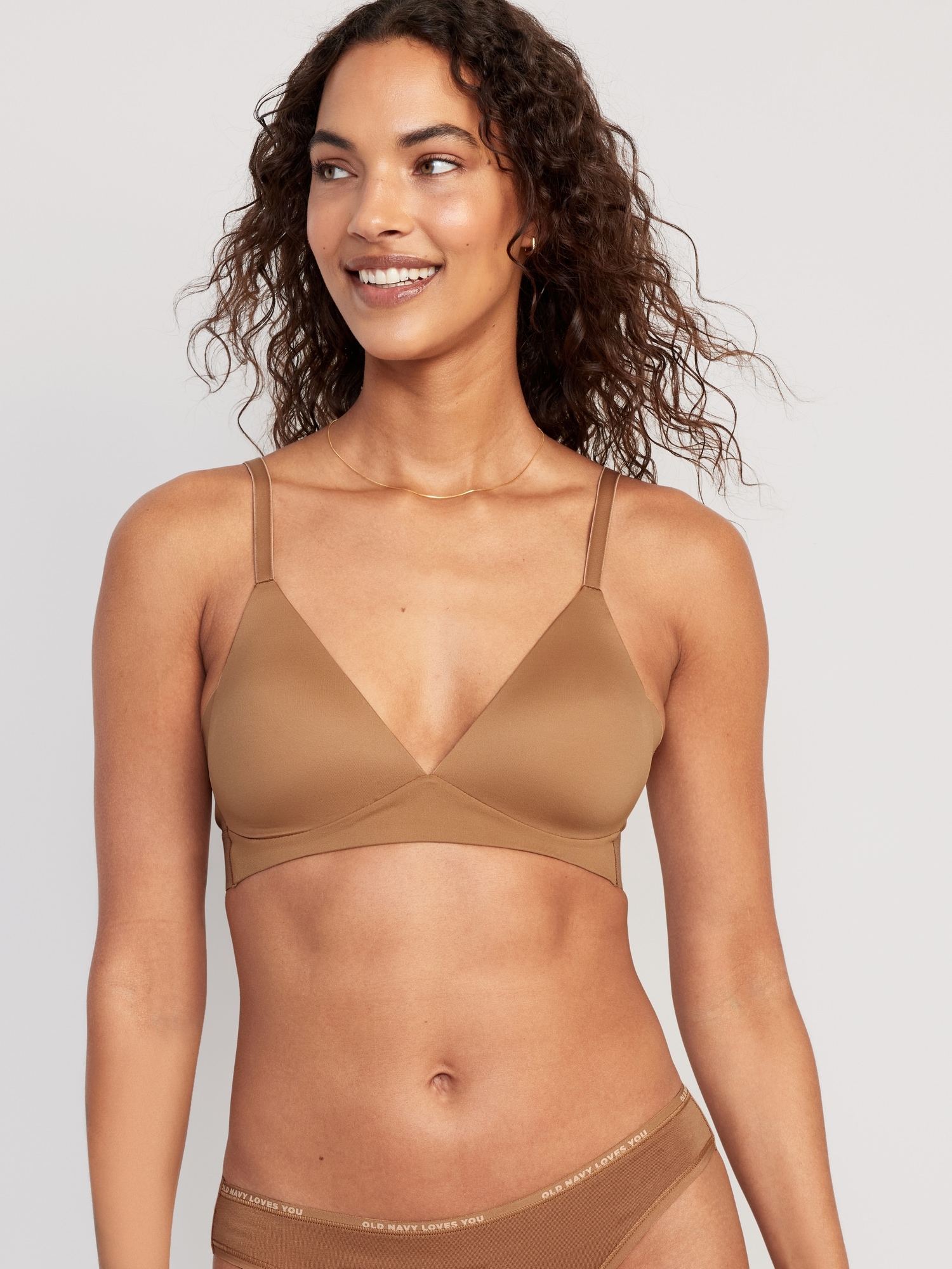 Women Casual Vest Bra Low Back Bras Sexy Seamless Wireless Triangle Strappy  Low Cut Open Bra to Make Breast Look