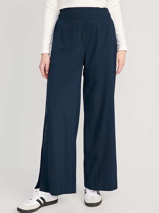 Image number 1 showing, High-Waisted StretchTech Wide-Leg Pants