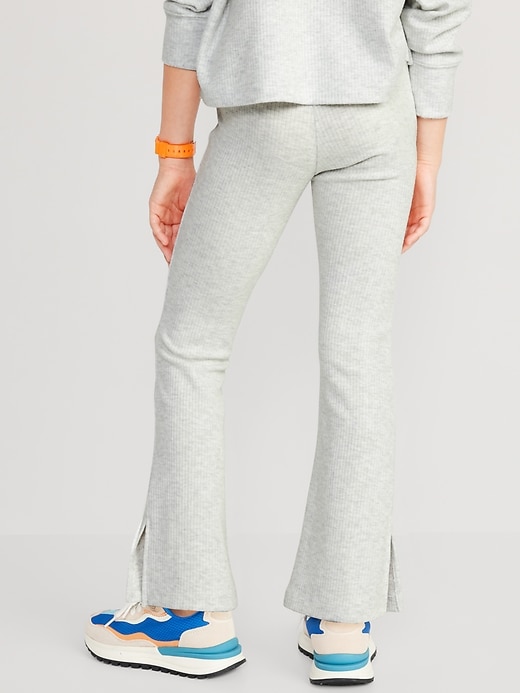 View large product image 2 of 4. Plush Cozy-Knit Side-Slit Flare Pants for Girls