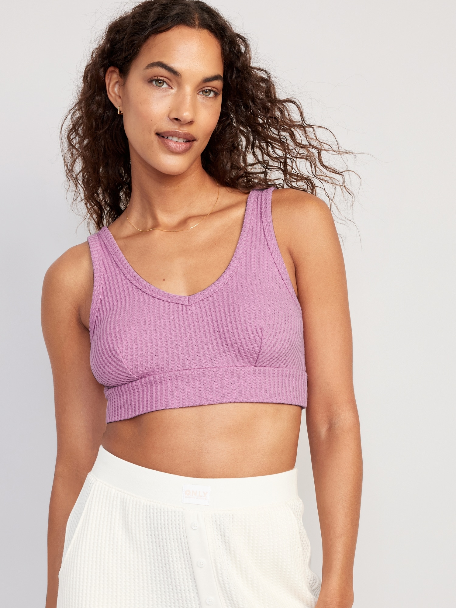 Knitted Solid Triangle Bralette