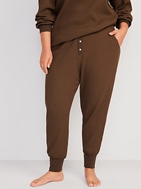 High-Waisted Waffle-Knit Pajama Jogger Pants