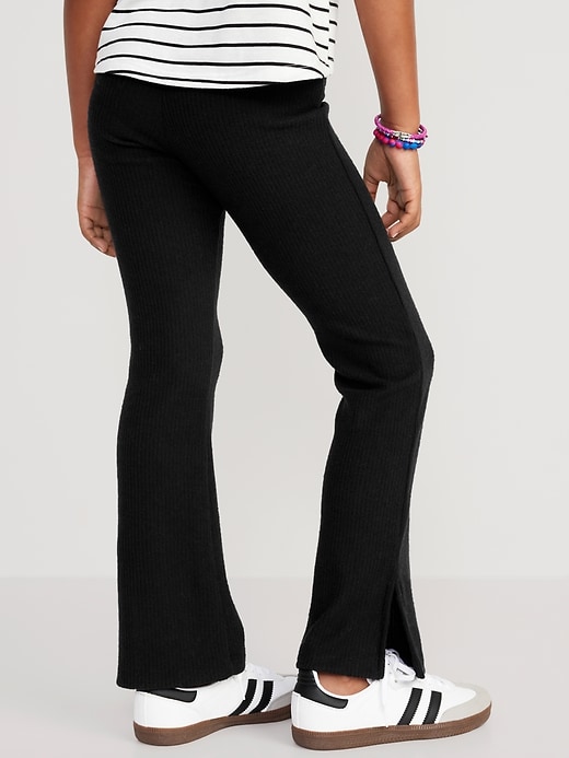 View large product image 2 of 4. Plush Cozy-Knit Side-Slit Flare Pants for Girls