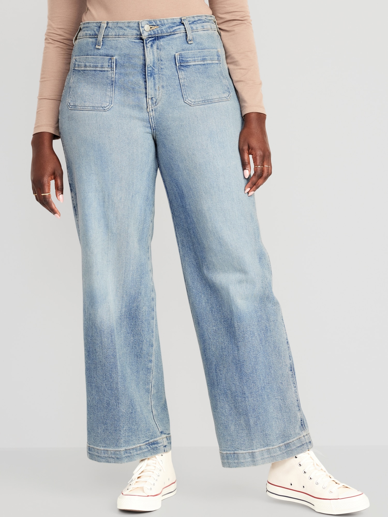 Extra High-Waisted Trouser Wide-Leg Jeans | Old Navy